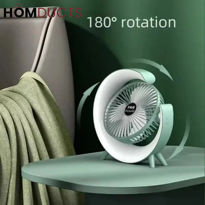 G Shape RGB Lightening Rechargeable Fan