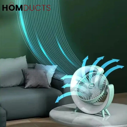 G Shape RGB Lightening Rechargeable Fan