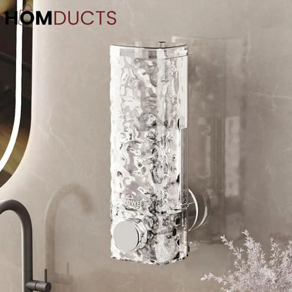 Glacier Wall-Mounted Suction Soap Dispenser – Luxury Textured for Bathroom & Kitchen