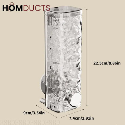 Glacier Wall-Mounted Suction Soap Dispenser – Luxury Textured for Bathroom & Kitchen