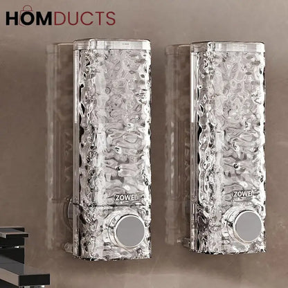 Glacier Wall-Mounted Suction Soap Dispenser – Luxury Textured for Bathroom & Kitchen