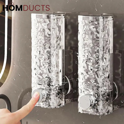 Glacier Wall-Mounted Suction Soap Dispenser – Luxury Textured for Bathroom & Kitchen