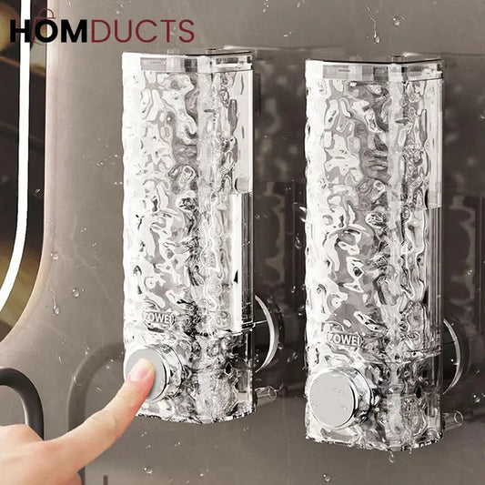 Glacier Wall-Mounted Suction Soap Dispenser – Luxury Textured for Bathroom & Kitchen