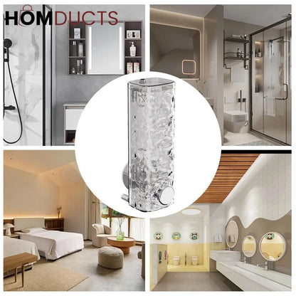 Glacier Wall-Mounted Suction Soap Dispenser – Luxury Textured for Bathroom & Kitchen