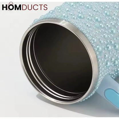 Glamorous Pearl Style 40oz Rhinestone Tumbler - Stay Hydrated in Style