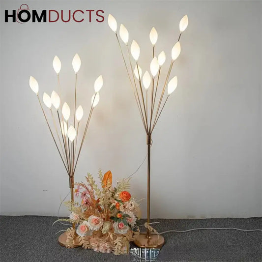 Glowing Brushed Flower Buds: Elegant Wedding Stage & Roadway Light Decor