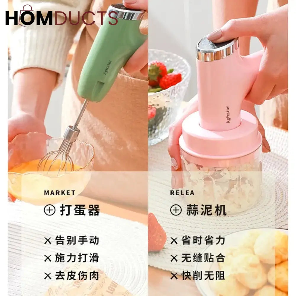 Handheld Rechargeable Egg Beater And Chopper