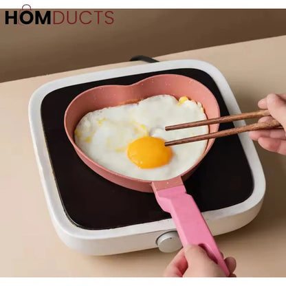Heart-Shaped Marble Coating Frying Pan – Mini Skillet for Eggs, Pancakes & Cute Breakfasts