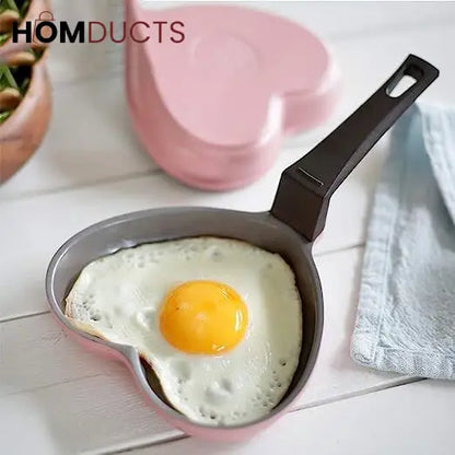 Heart-Shaped Marble Coating Frying Pan – Mini Skillet for Eggs, Pancakes & Cute Breakfasts