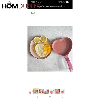 Heart-Shaped Marble Coating Frying Pan – Mini Skillet for Eggs, Pancakes & Cute Breakfasts