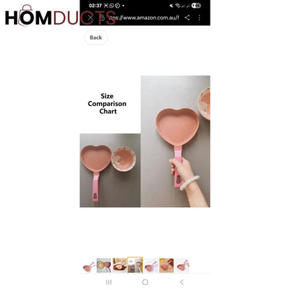 Heart-Shaped Marble Coating Frying Pan – Mini Skillet for Eggs, Pancakes & Cute Breakfasts