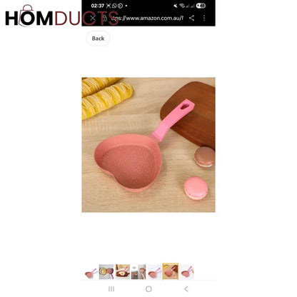 Heart-Shaped Marble Coating Frying Pan – Mini Skillet for Eggs, Pancakes & Cute Breakfasts