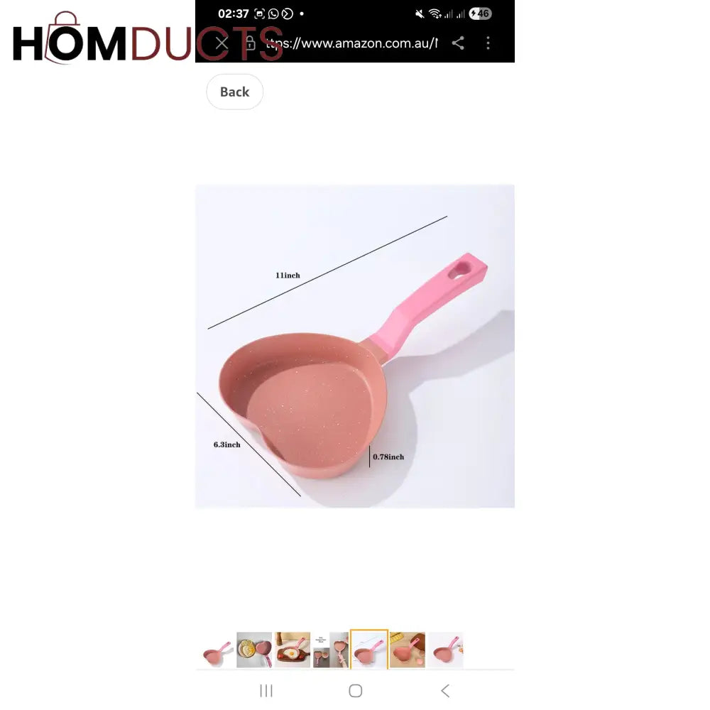 Heart-Shaped Marble Coating Frying Pan – Mini Skillet for Eggs, Pancakes & Cute Breakfasts