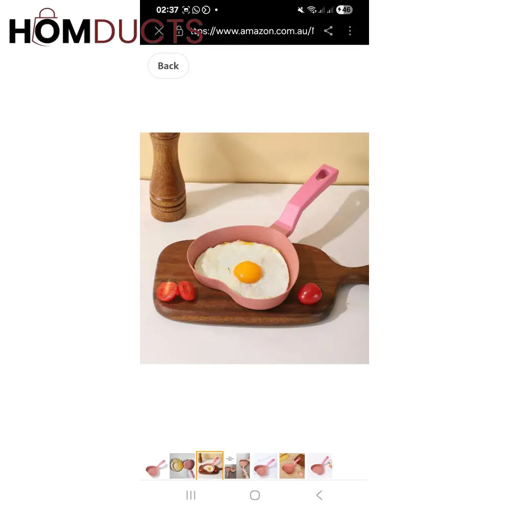 Heart-Shaped Marble Coating Frying Pan – Mini Skillet for Eggs, Pancakes & Cute Breakfasts