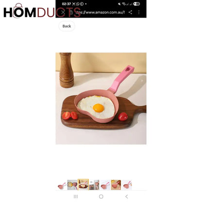 Heart-Shaped Marble Coating Frying Pan – Mini Skillet for Eggs, Pancakes & Cute Breakfasts