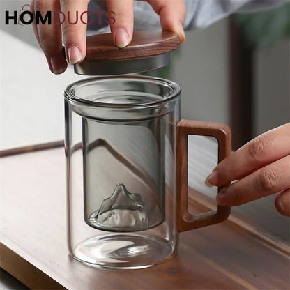 Heat Resistant Borosilicate Glass Tea Cup With Filter