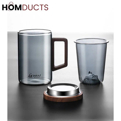 Heat Resistant Borosilicate Glass Tea Cup With Filter