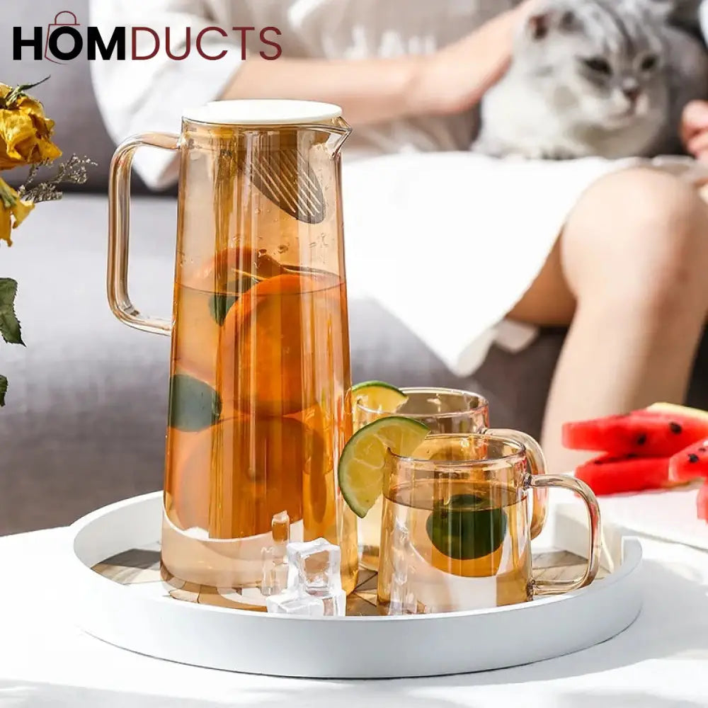 Heat Resistant Glass Water Jug (Premium Borosilicate)