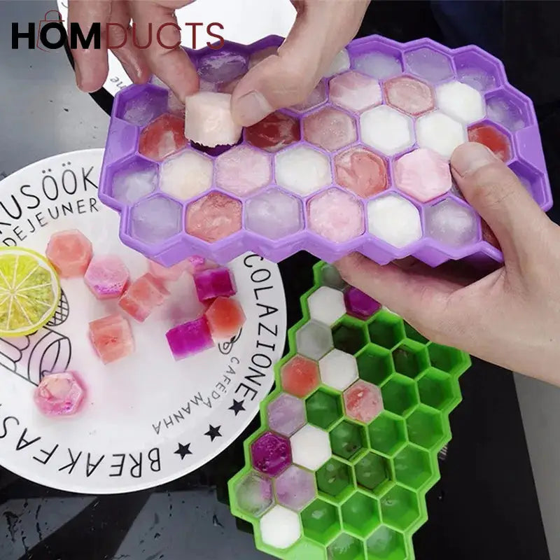 Honeycomb Ice Cube Tray With lid