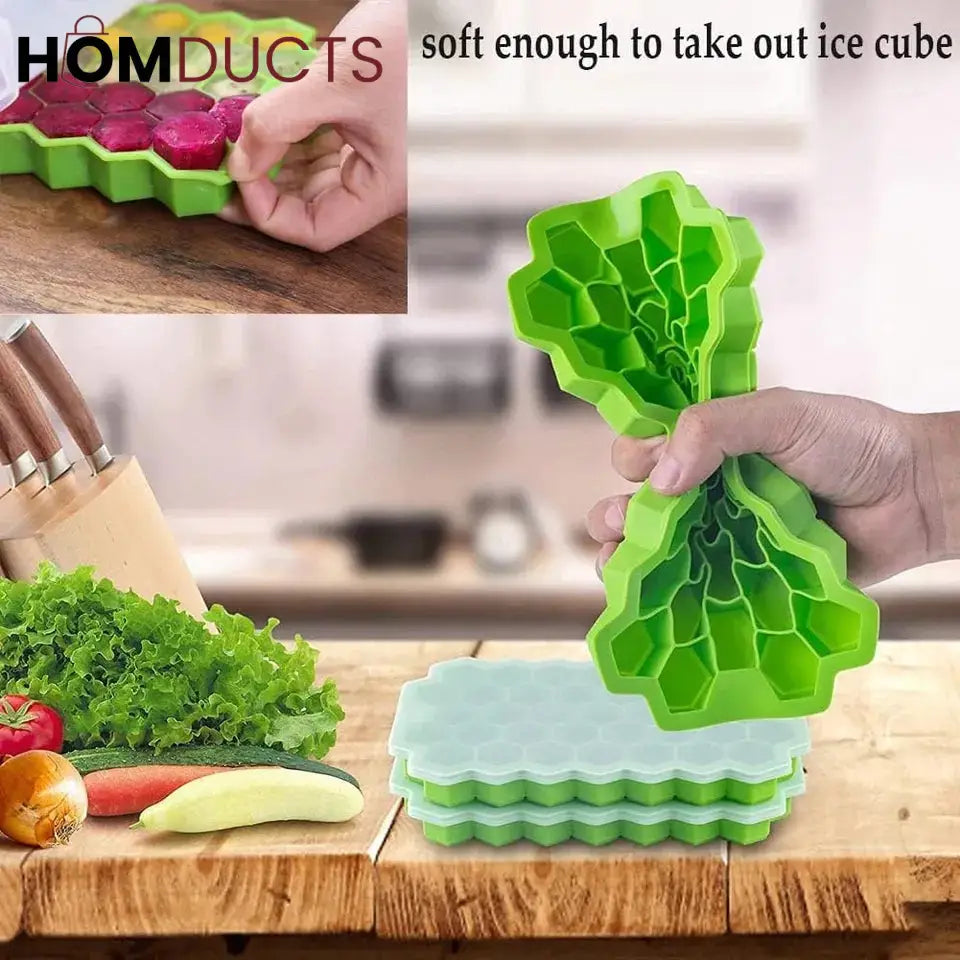 Honeycomb Ice Cube Tray With lid