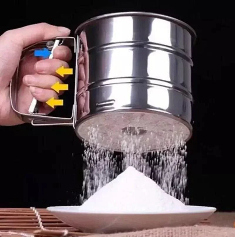 Stainless Steel Flour Sieve – Handheld Cup Strainer