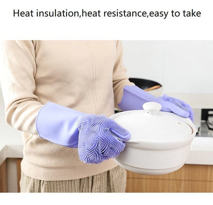 Premium Quality Silicone Washing Gloves – Hand Gloves for Dishwashing & Cleaning