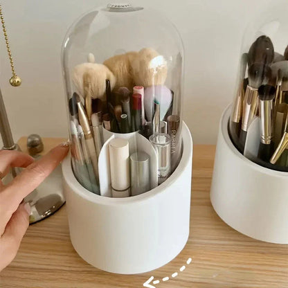 360° Rotating Makeup Brush Holder – Organizer Stand with Compartments