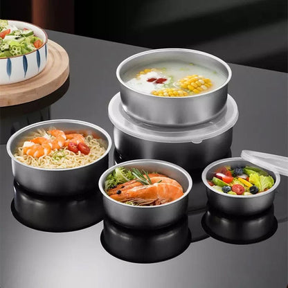 Set of 5 Stainless Steel Bowls with Lids – Multipurpose Storage & Serving
