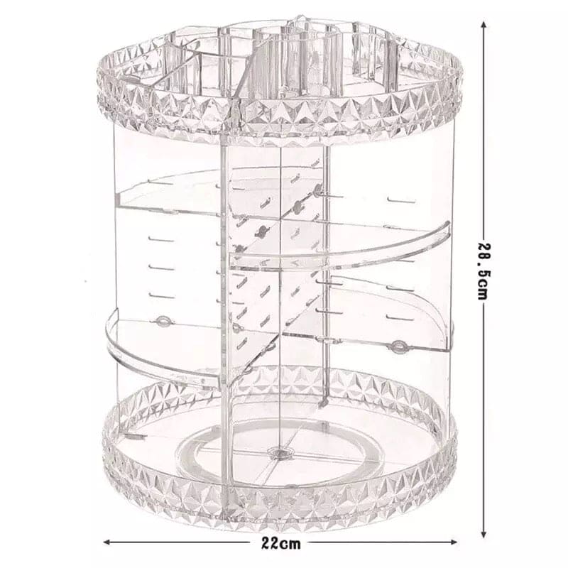 360° Rotating Makeup Organizer – Large Size | Cosmetic Storage Rack for Vanity & Dressing Table