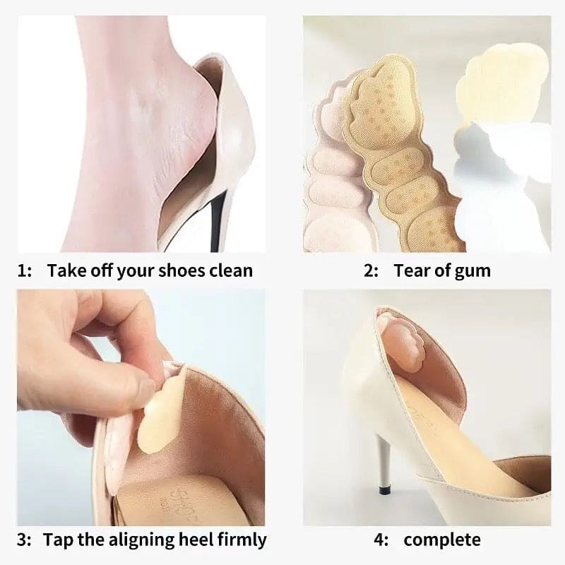 Pair of Butterfly Shoe Insole Heel Liner Grips & Protector – Anti-Slip Comfort Pads for Shoes