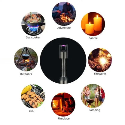 Premium USB Rechargeable Electric Arc Lighter, Flameless Plasma BBQ and Kitchen Lighter with 360° Rotation