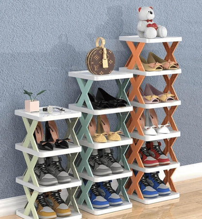 Premium Foldable X-Shape 5-Layer Shoe Rack – Space-Saving Organizer in Pakistan