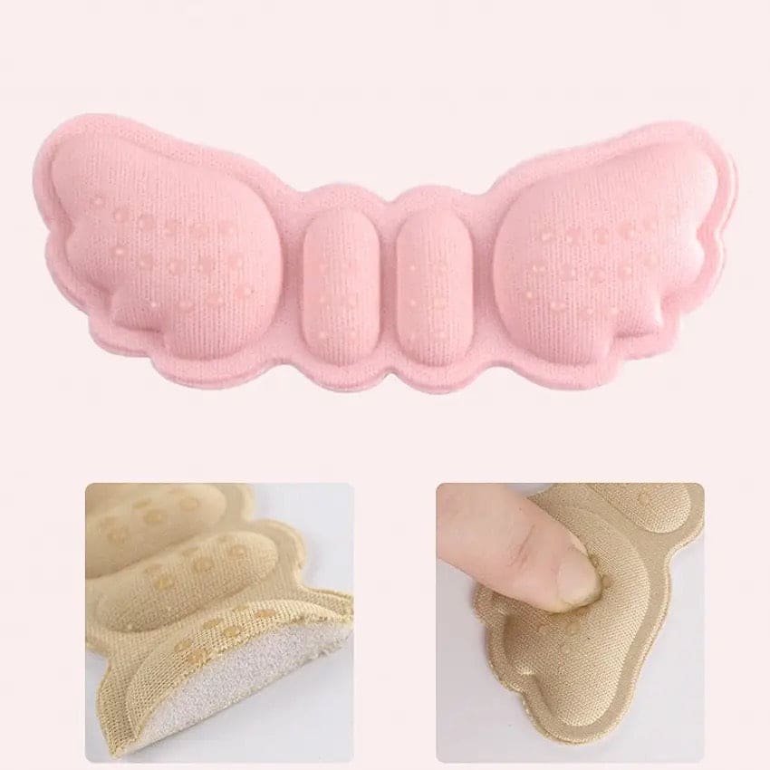 Pair of Butterfly Shoe Insole Heel Liner Grips & Protector – Anti-Slip Comfort Pads for Shoes