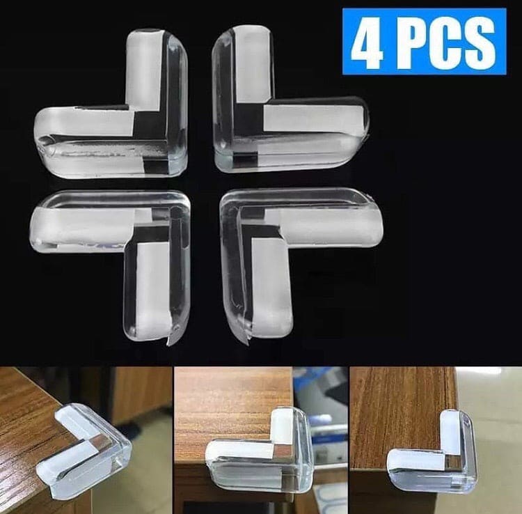Set of 4 Baby Silicone Table Corner Protectors – Safety Bumper Guards