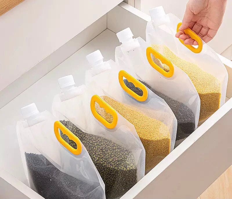 Sealed Storage Bags – Portable Transparent Food & Grain Storage Bags (2.5L & 5L)