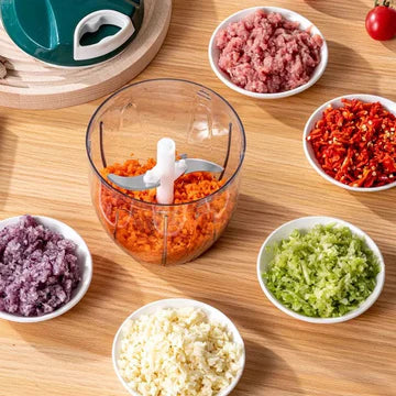 Large Size 900ML Hand-Pull Manual Chopper & Masher – Multifunctional Portable Food Processor