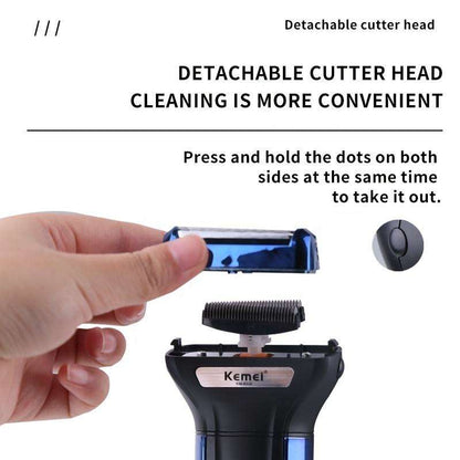 Kemei 3-in-1 Trimmer – Rechargeable Beard, Nose & Hair Grooming Kit in Pakistan