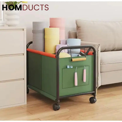 Kid's Bedroom Toy Storage Box with Wheels - Multipurpose Organizer