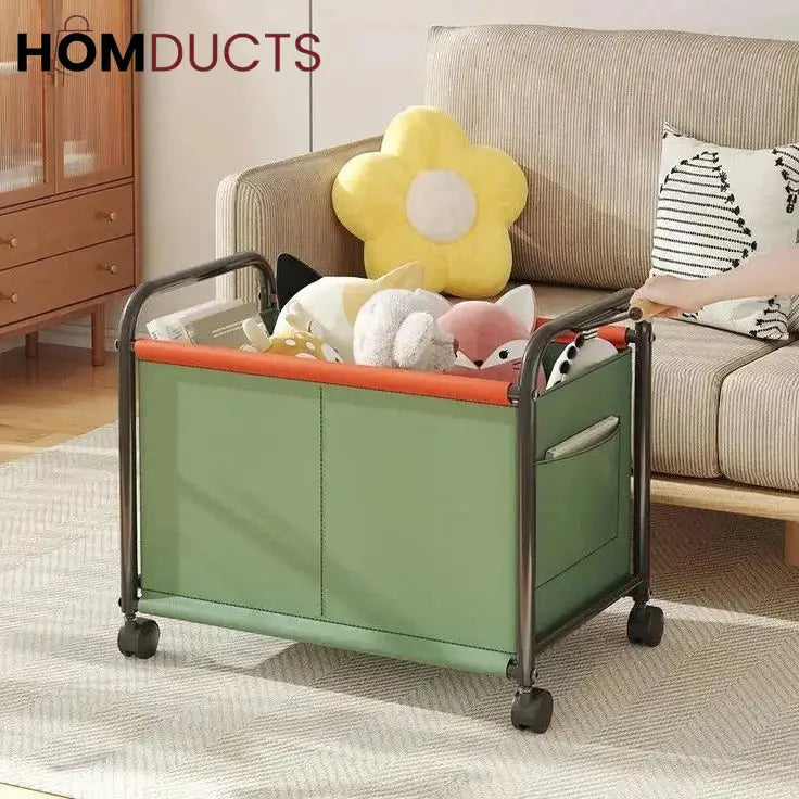Kid's Bedroom Toy Storage Box with Wheels - Multipurpose Organizer