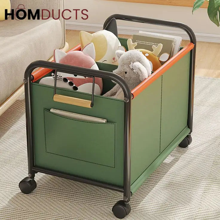 Kid's Bedroom Toy Storage Box with Wheels - Multipurpose Organizer