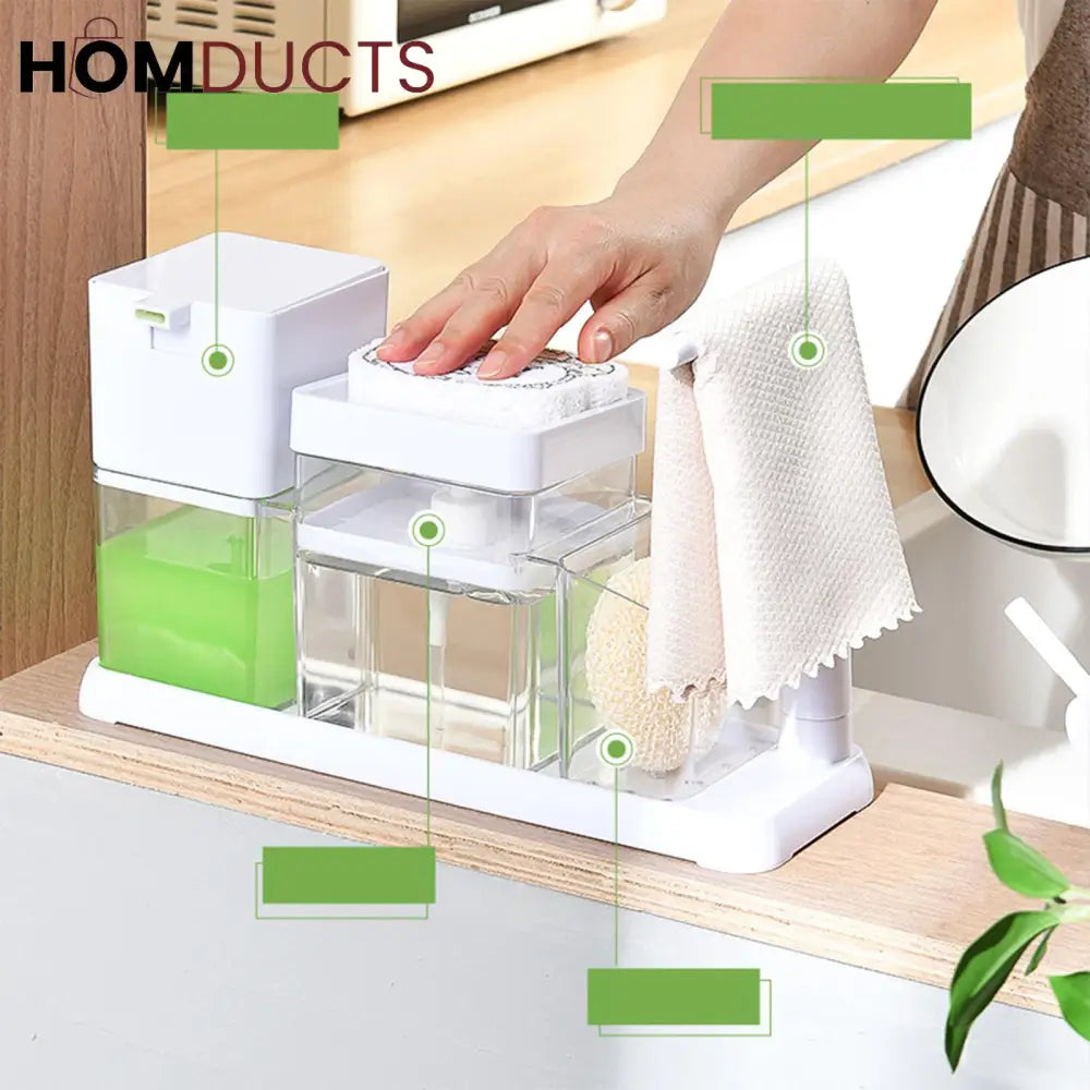 Kitchen Caddy With Hand Wash Dispenser