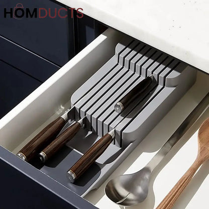 Kitchen drawer knife organizer.