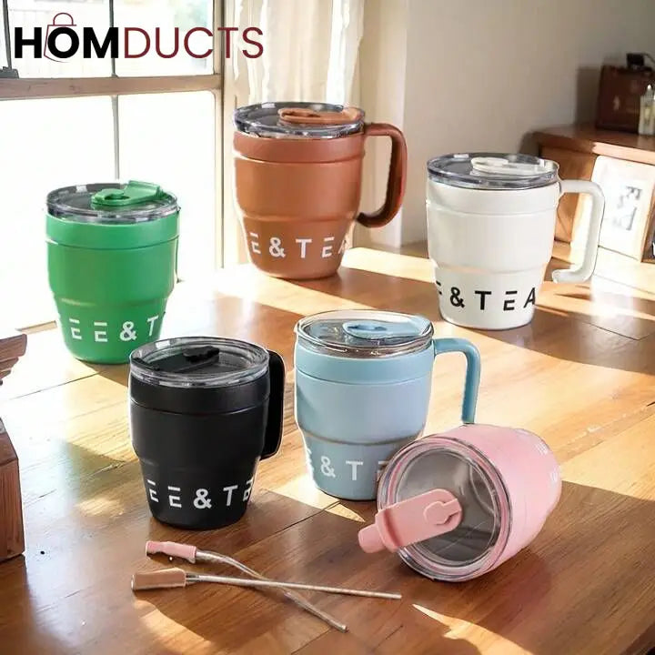 Korean Coffee Cup With Straw 480ml