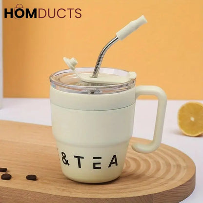 Korean Coffee Cup With Straw 480ml