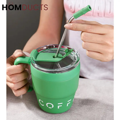 Korean Coffee Cup With Straw 480ml