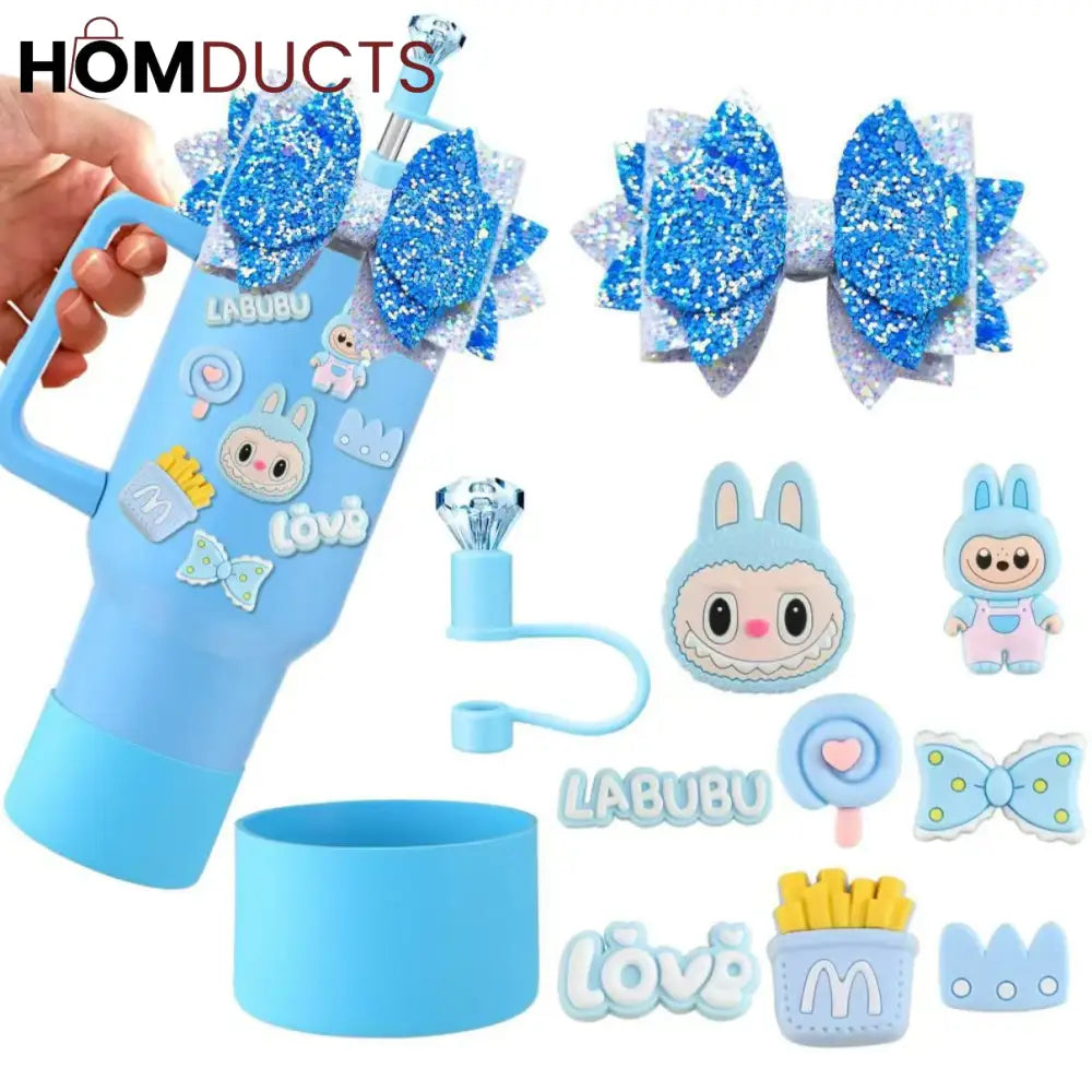 Labubu-Themed Limited Edition Blue Tumbler Set – 40oz Accessories