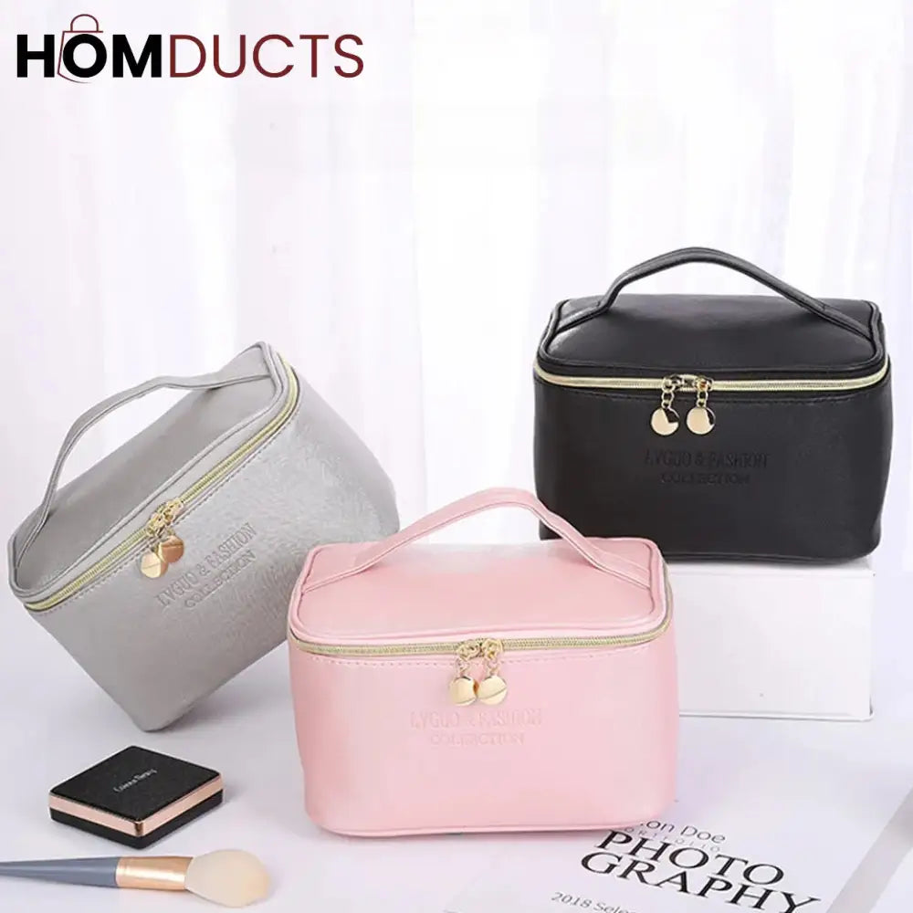 Large Capacity 3Pcs PU Travel Cosmetic Bag