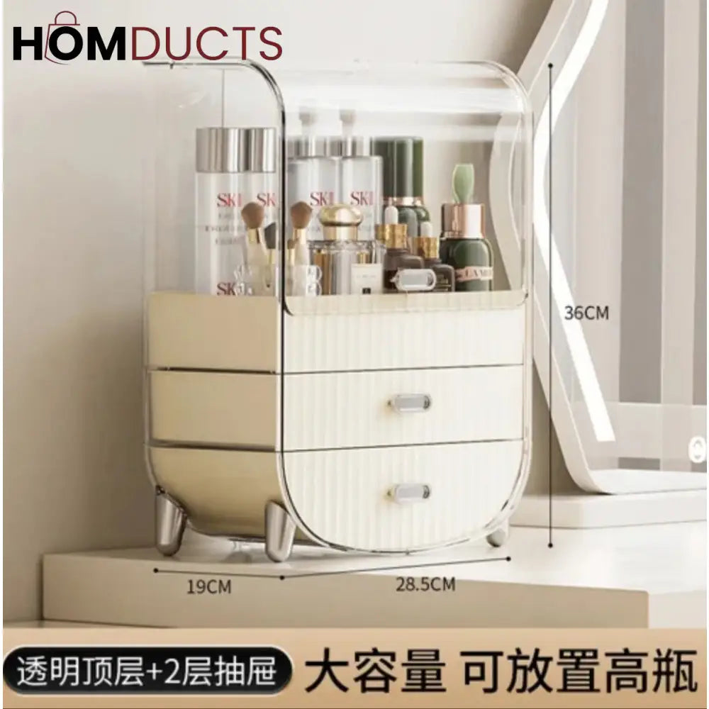 Large Capacity Cosmetic Organizer With Drawers