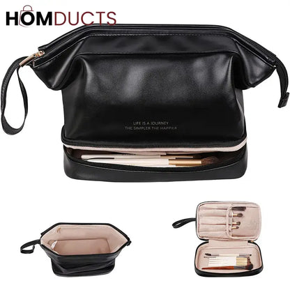 Large Capacity Double Zipper Cosmetic Bag