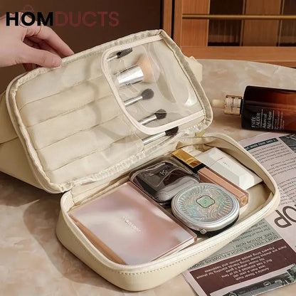 Large Capacity Double Zipper Cosmetic Bag